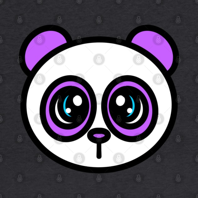 Purple Panda Head - 1000Pandas by Amanda Roos by 1000 Pandas